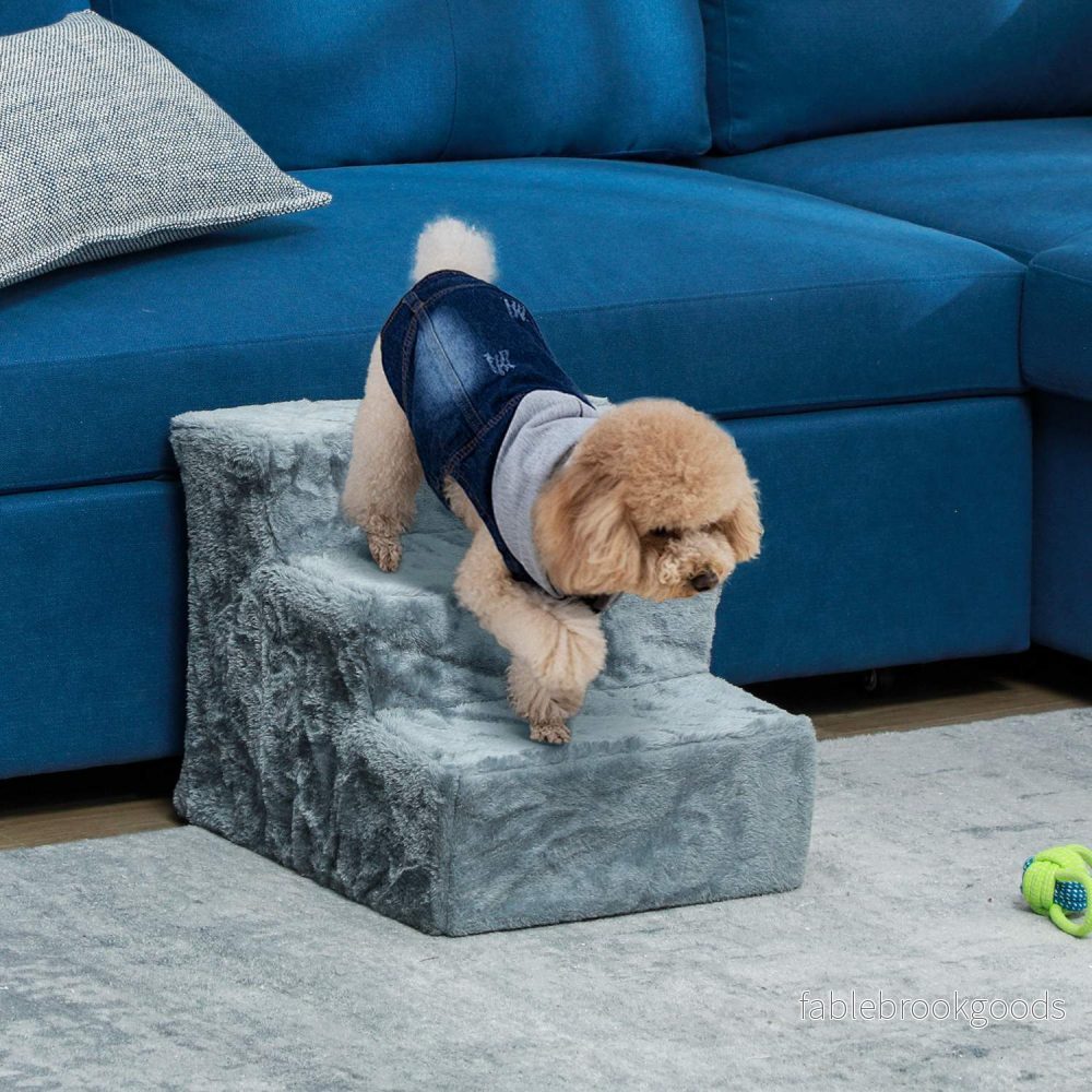 Pet Stairs 3-Step Plush Look, katter och små hundar, 5 kg - Bild 2