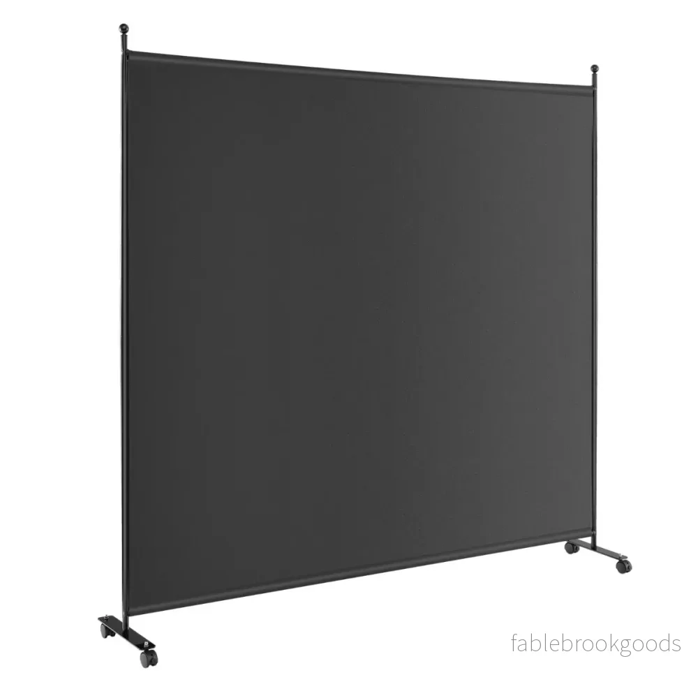 Enkelrumsavdelare – med en panel bred sekretessskärm – 184 x 30 x 184 cm – Svart