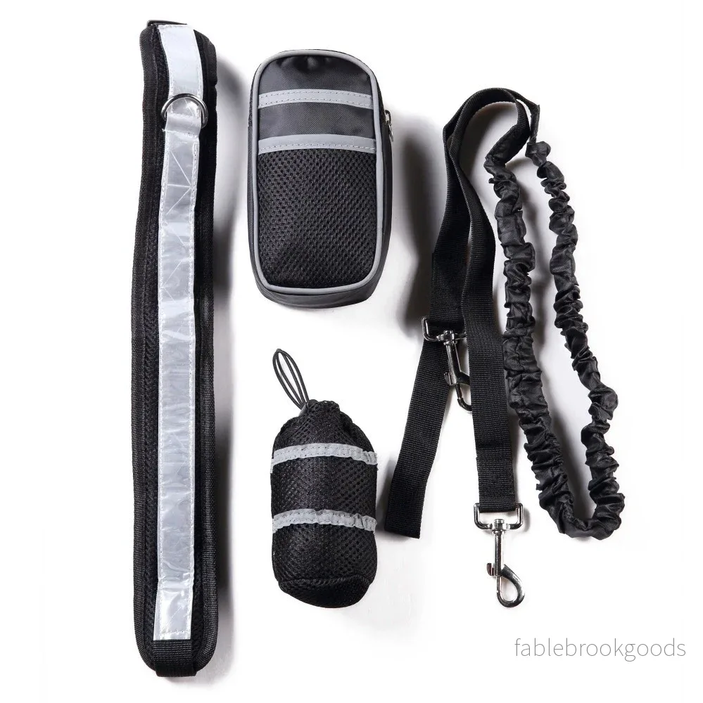 Midjekoppel Hund – Active | Handsfree Löparbälte med Bungee & Förvaring - Bild 3