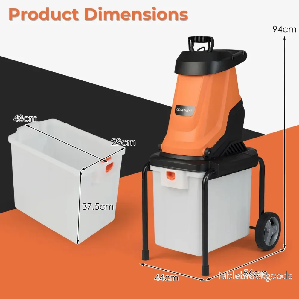 W – elektrisk flishugg med uppsamlingsbehållare – 2800 50 l – Orange - Bild 2