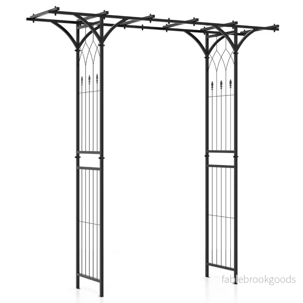 Rose – Arch Metal Garden för klätterväxter – 200 x 52 x 206 cm – Svart