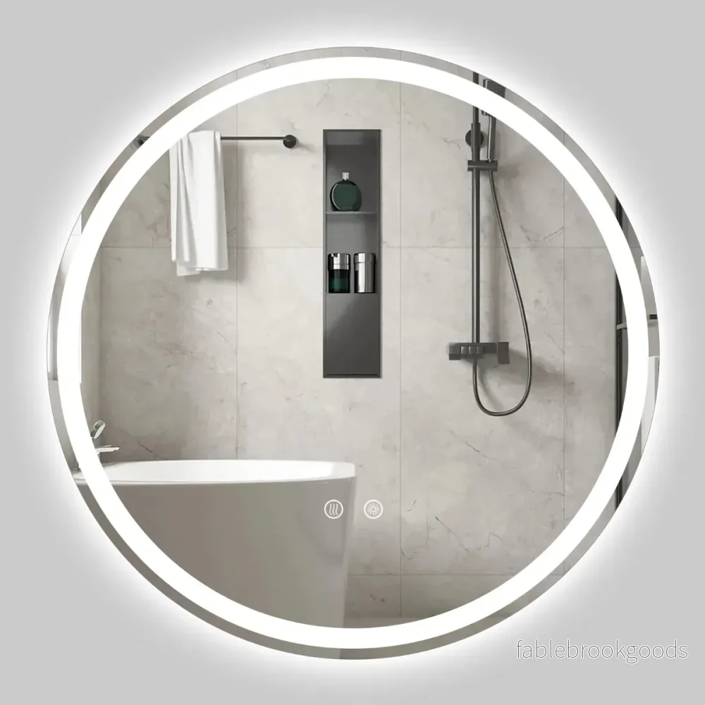 Rund – LED belyst spegel med justerbar ljusstyrka – 70 cm – Silver
