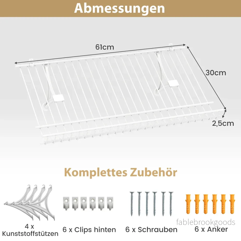 pack – väggmonterade skohyllor metalltråd lagringsorganisatör set justerbart skåp hylla – 2 – Vit - Bild 2