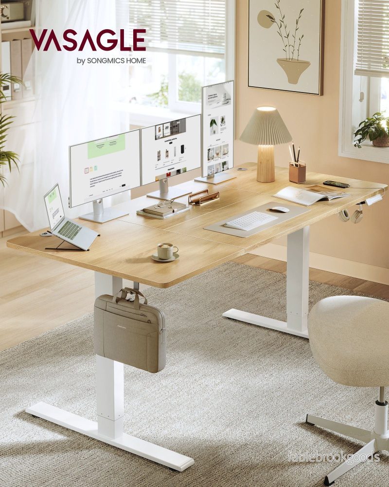 Bureau - In Hoogte Verstelbaar met Geheugenfunctie - Zit-Sta - Goudeiken en matwit - 180 x 80 x (72-120) cm - Bild 2