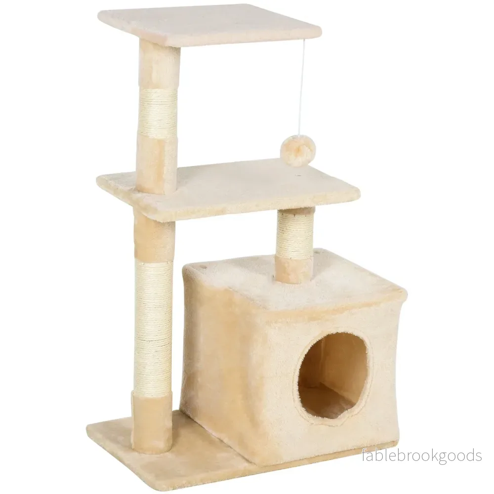 Sisal Cat skrapstolpe, mjuk plysch, stabil, 50x30x80 cm