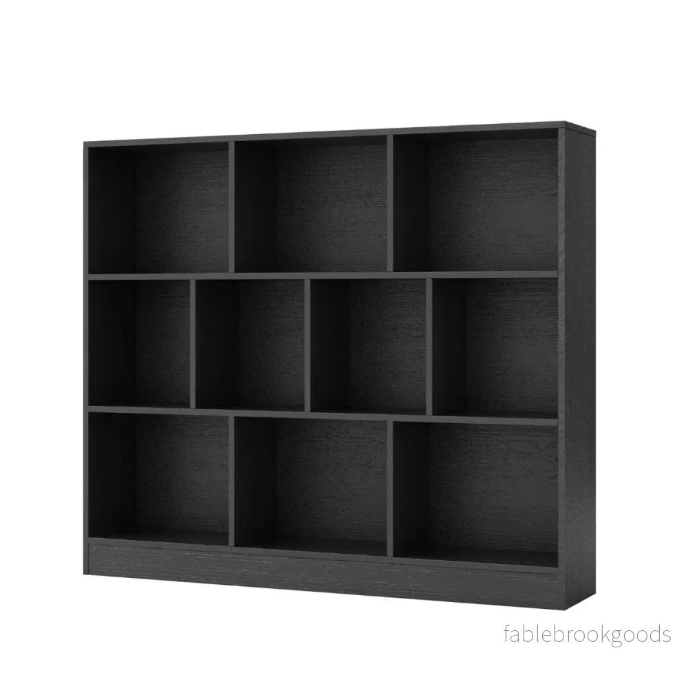 Nivå – Bokhylla med Fack Ställhylla Kubhylla Kontorshylla – 3 10 120 x 24 x 104 cm – Svart - Bild 3