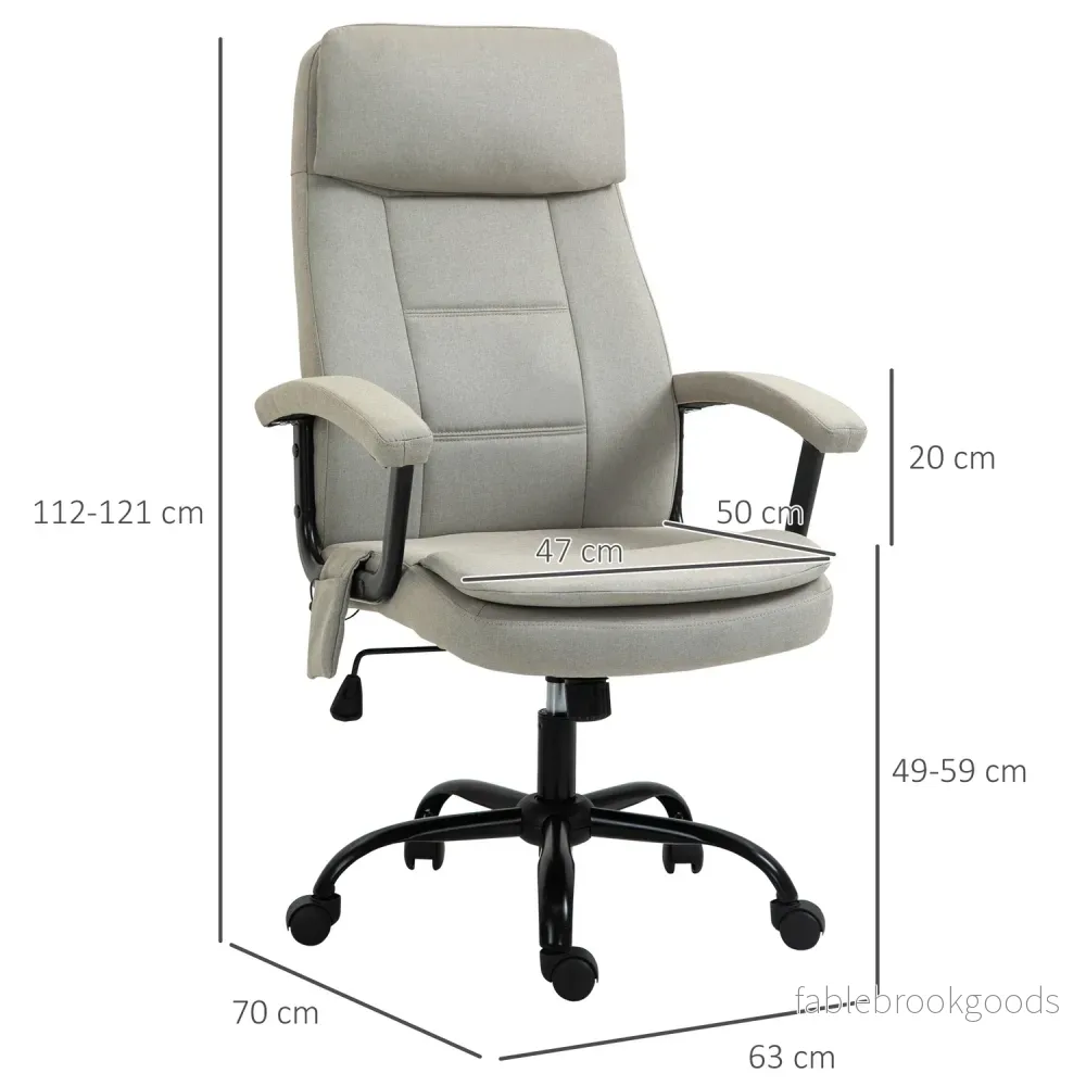 Gaming Kontorsstol, svankmassage, justerbart beige linne - Bild 3