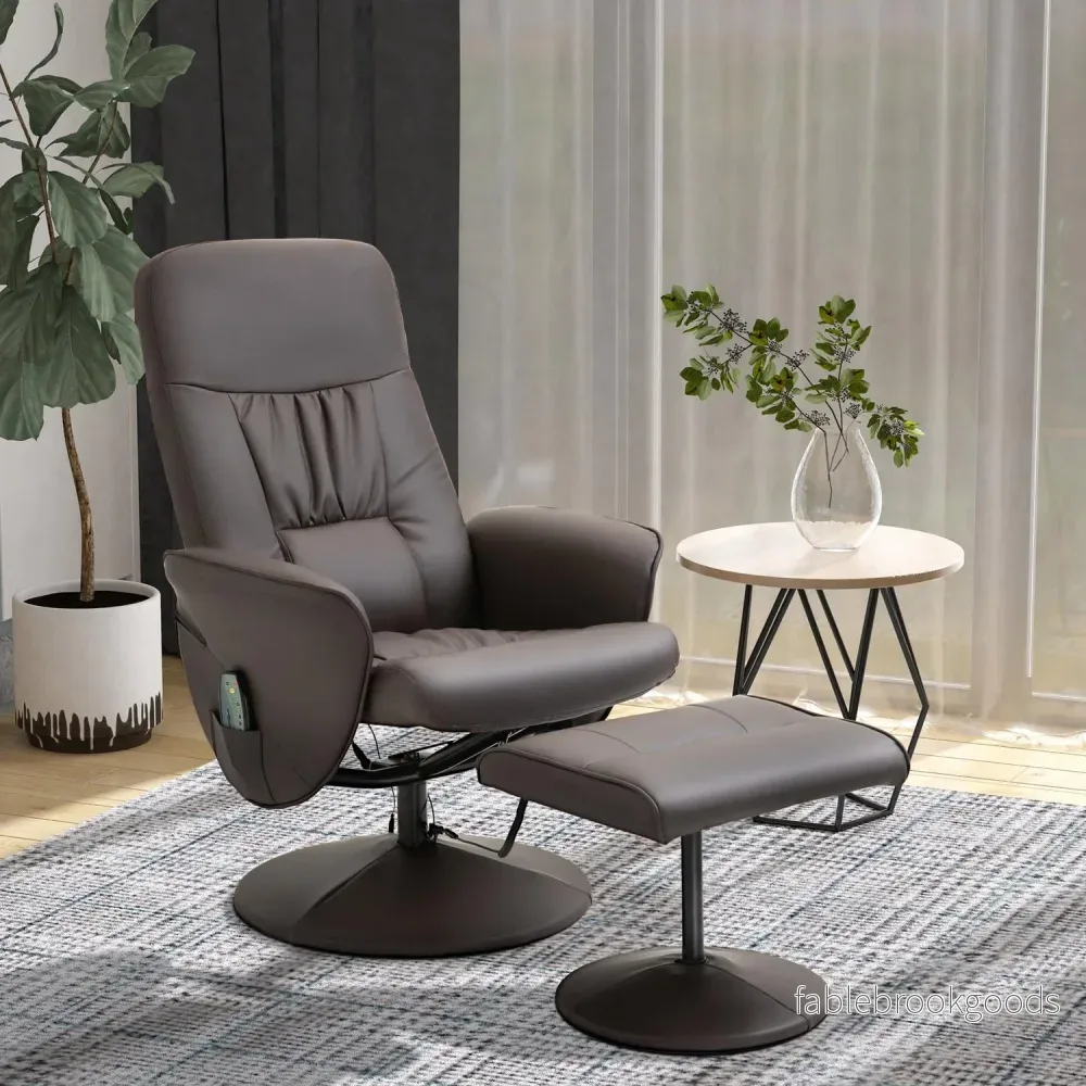 Liggstol med fotpall, konstläder, massage功能 - Bild 2