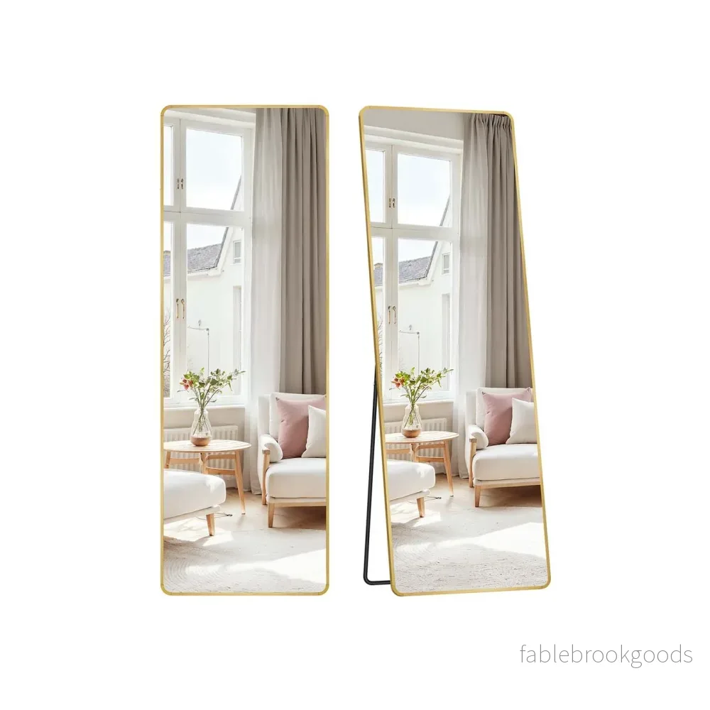 Rektangulär hellängdsspegel – 160 x 50 cm – Ljusguld Rektangulär hellängdsspegel – 160 x 50 cm – Ljusguld