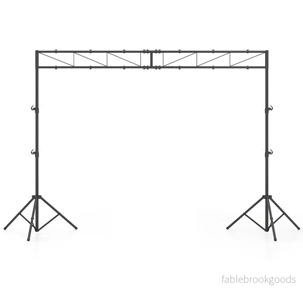 Långt – lightstativ med tvärarm, höjdbart DJ lampstativ – 140-265 cm 360 cm – Svart