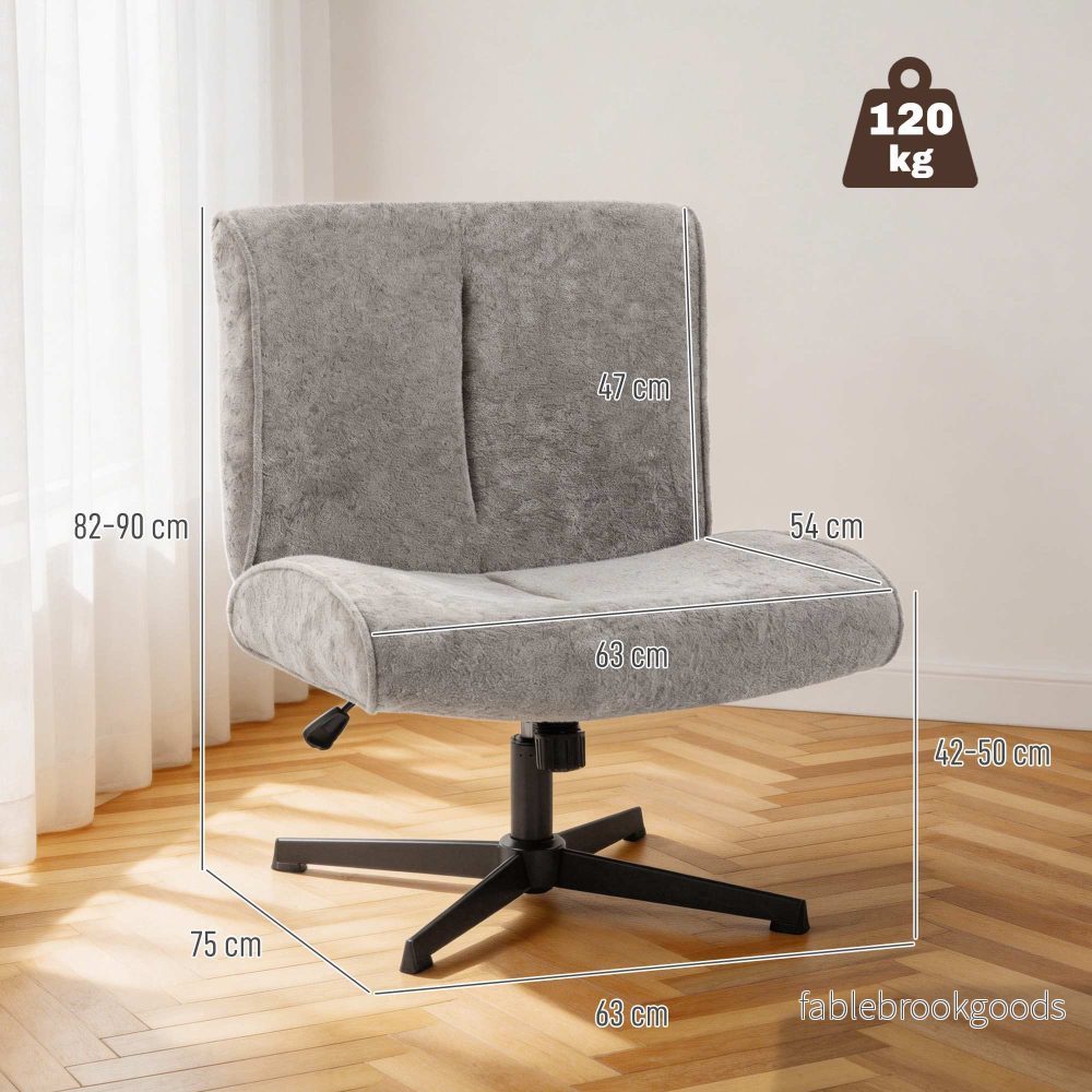 Snurrstol, sammetsklädd, justerbar höjd, grå - Bild 3