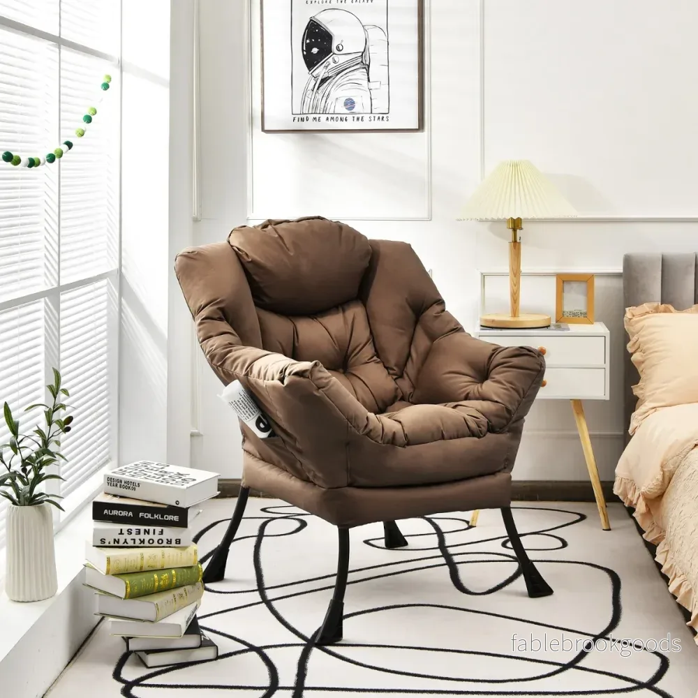 Polstret – fåtölj med armstöd och sidoficka Loungesoffa TV – Brun - Bild 3