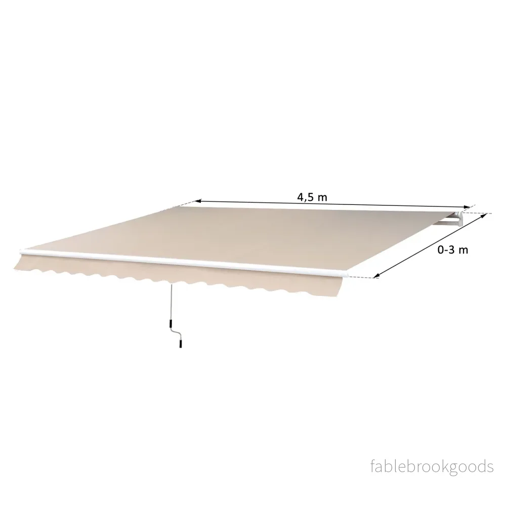Justerbar uteplatsmarkis, 4,5 x 3m, beige, med vev - Bild 3