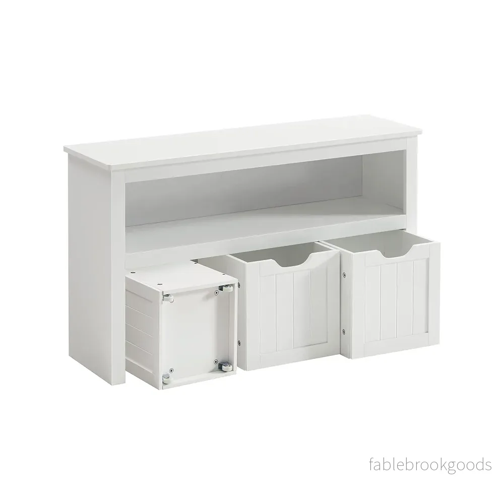 Leksaksskåp – Organizer med hjul – 3 fack – Vit Leksaksskåp – Organizer med hjul – 3 fack – Vit