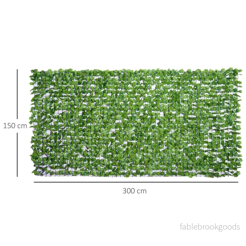 Konstgjord häck, Sekretessskärm 300x150 cm – Ljusgrön - Bild 3