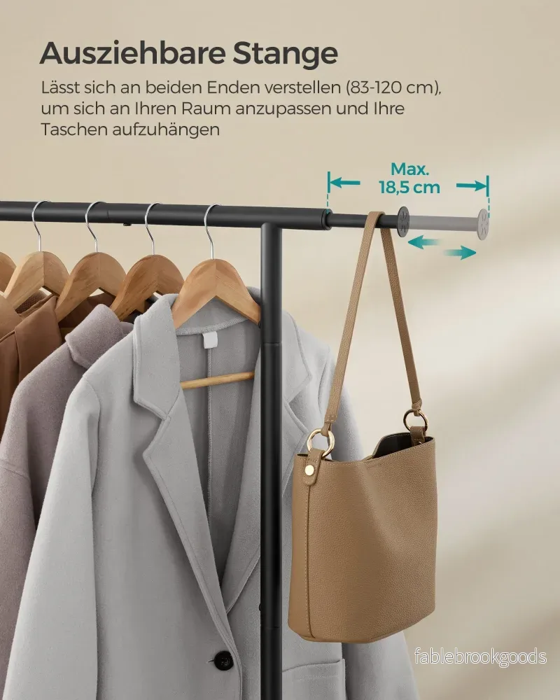 Klädställ på hjul - Lastkapacitet 45 kg - Bläcksvart - Bild 3
