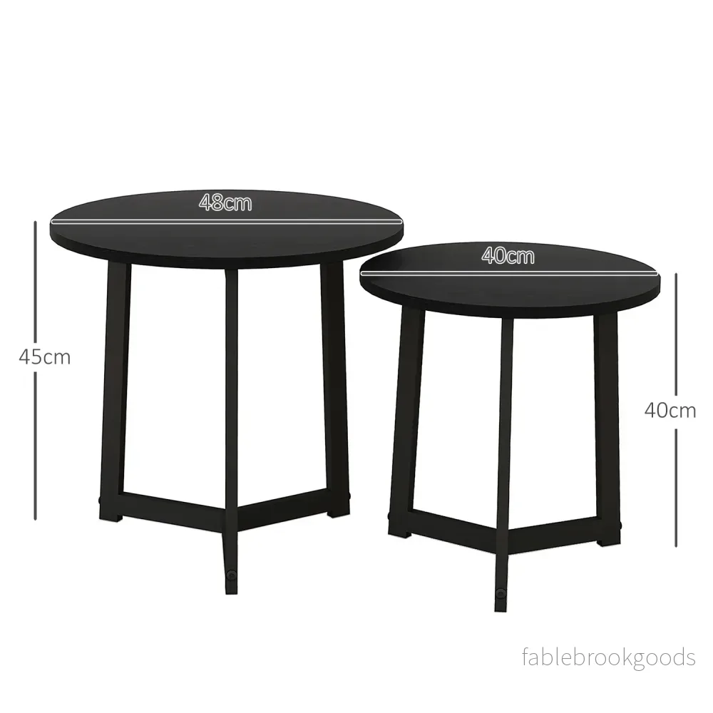 Runda soffbord med stålram – modern svart design - Bild 3