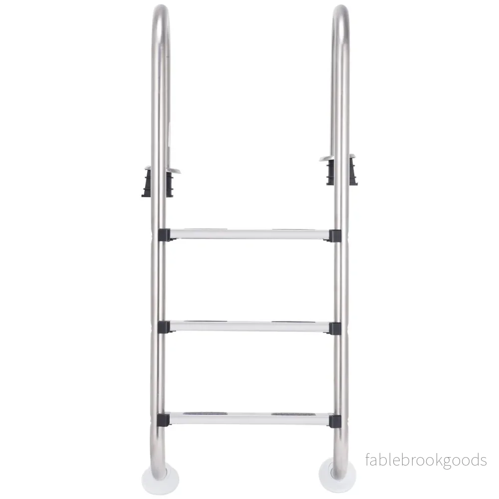 Poolstege – stegs säkerhetsstege rostfritt stål – 3 132 x 50 x 26 cm – Silver - Bild 3