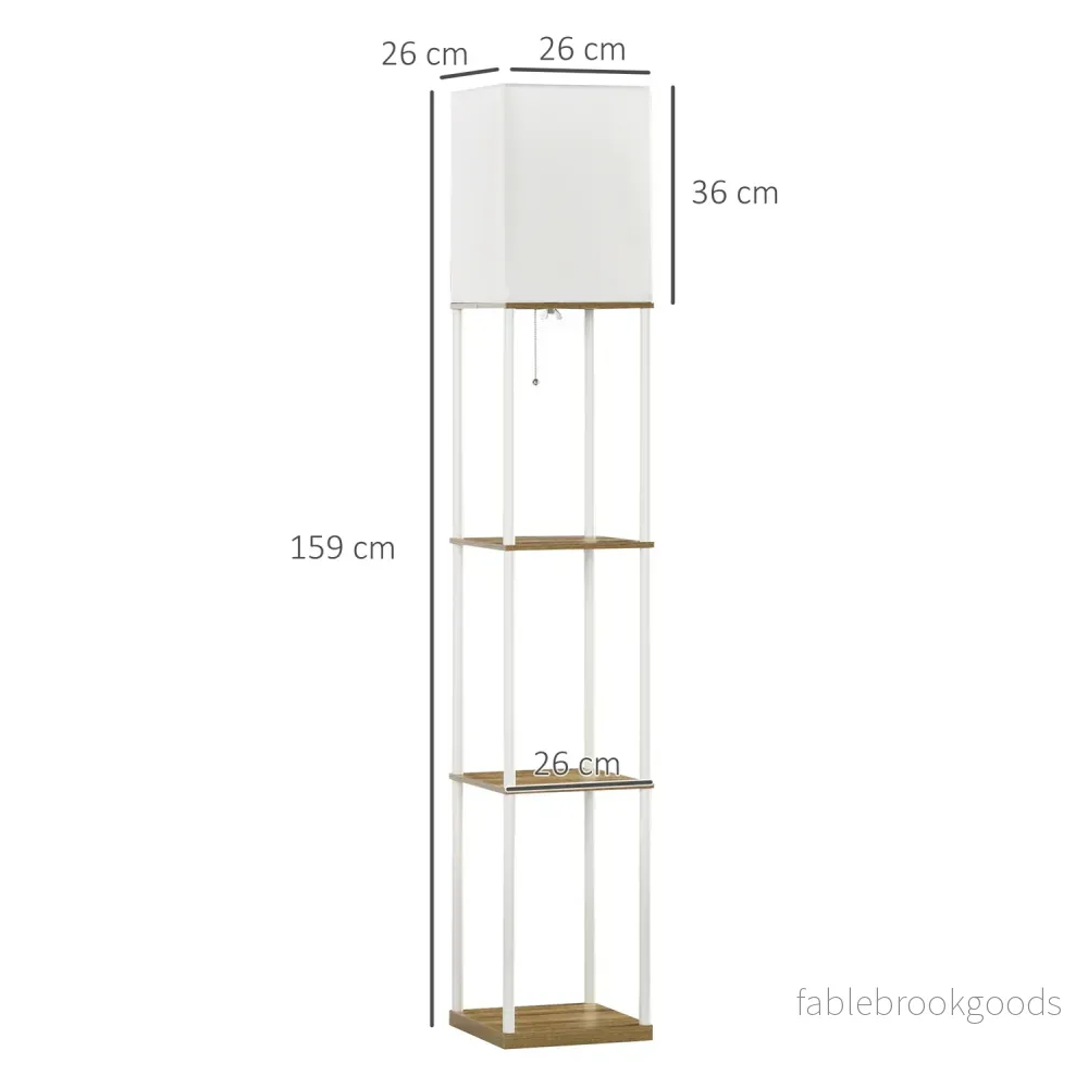 Vit golvlampa med tygskärm, E27 Sockel, 40W - Bild 3