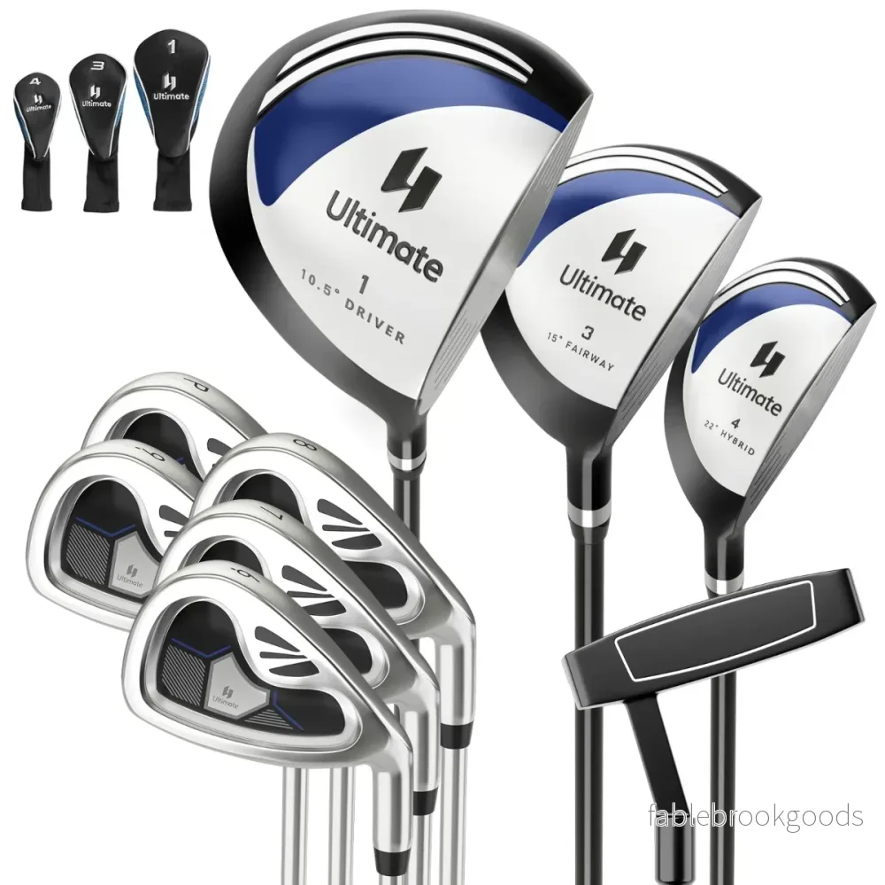 delat – komplett golfklubbset för högerhänta män med klubböverdrag – 9 – Silver