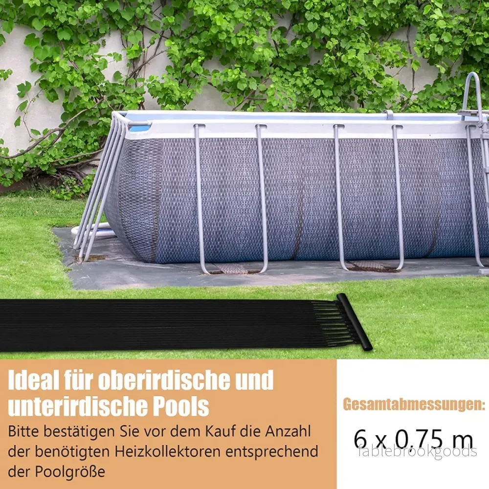 Pooluppvärmning – solfångarpaneler för underjordiska och ovanjordiska pooler – 600 x 75 cm 25800 L – Svart - Bild 2