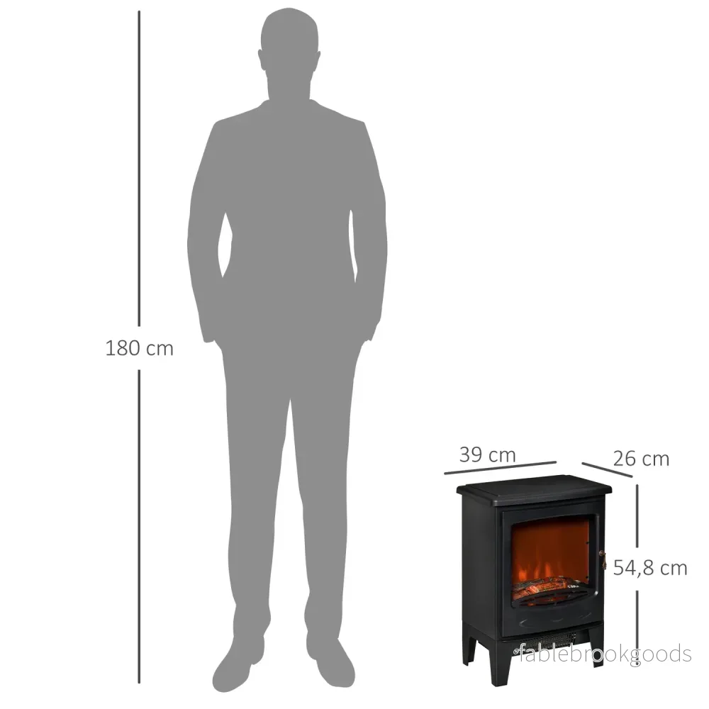 Kompakt elektrisk spisvärmare, 900W/1800W, Svart - Bild 3