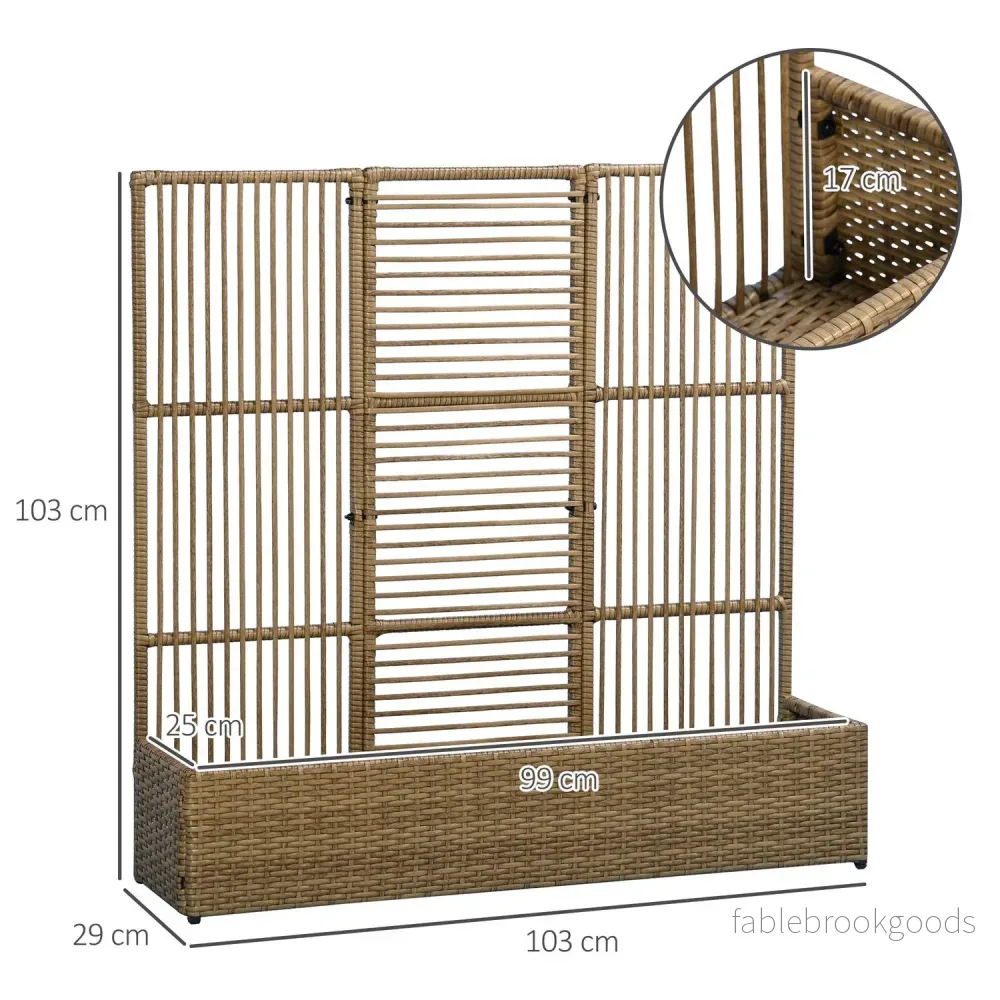 Upphöjd plantering i polyrattan med spaljé för trädgård och balkong - Bild 3