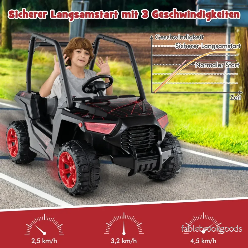 Elbil – för barn med 2,4G fjärrkontroll 24V elfordon UTV från år – 3 – Svart - Bild 2