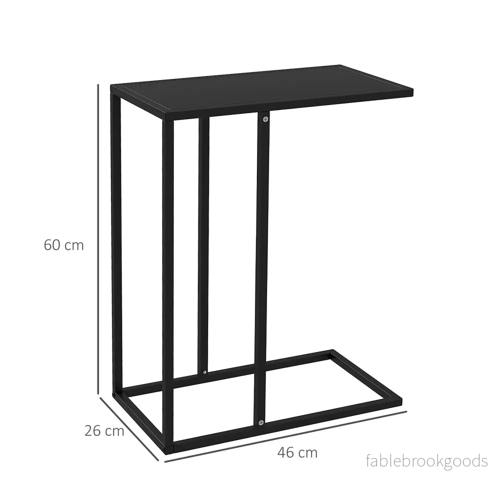 C-format sidobord – Stålram, sängbord och bärbar dator - Bild 3