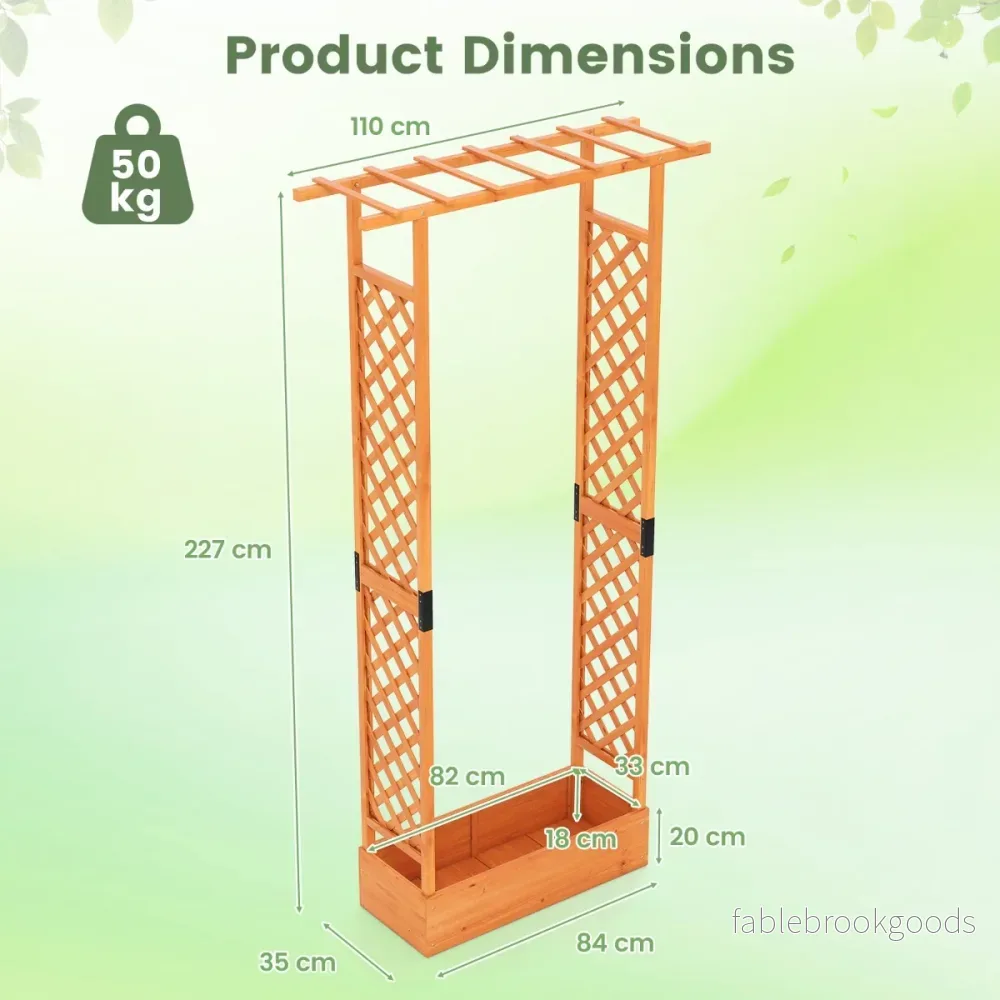 Blomlåda – med Rankställning Plantlåda Rankstöd och Hängande Tak Avskärmning – Orange - Bild 2