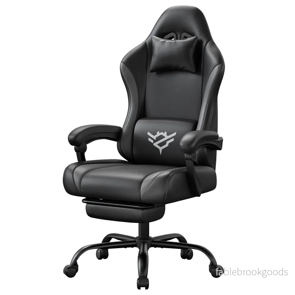 Gamingstoel – Ergonomisch – Met Voetensteun – 135° Kantelbaar – Zwart-Grijs Gamingstoel – Ergonomisch – Met Voetensteun – 135° Kantelbaar – Zwart-Grijs