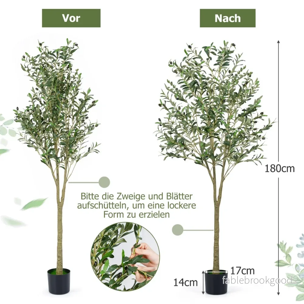 Konstgjorda – oliverträd höga oliverväxter med plastväxter gröna – 180 cm – Grön - Bild 2