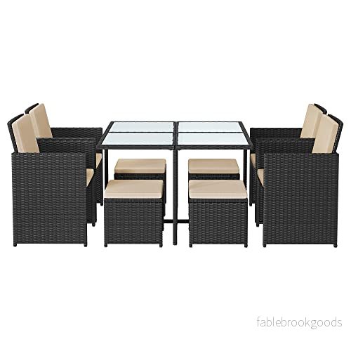 Trädgårdsmöbelset – Platssparande – Polyrattan – Svart / Beige Trädgårdsmöbelset – Platssparande – Polyrattan – Svart / Beige
