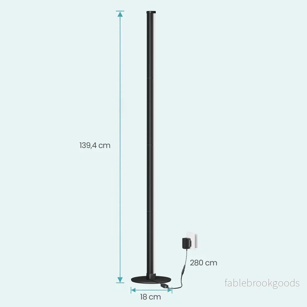 Vloerlamp - RGB LED met App-bediening en Muzieksync - Zwart - 18 x 139,4 cm - Bild 3