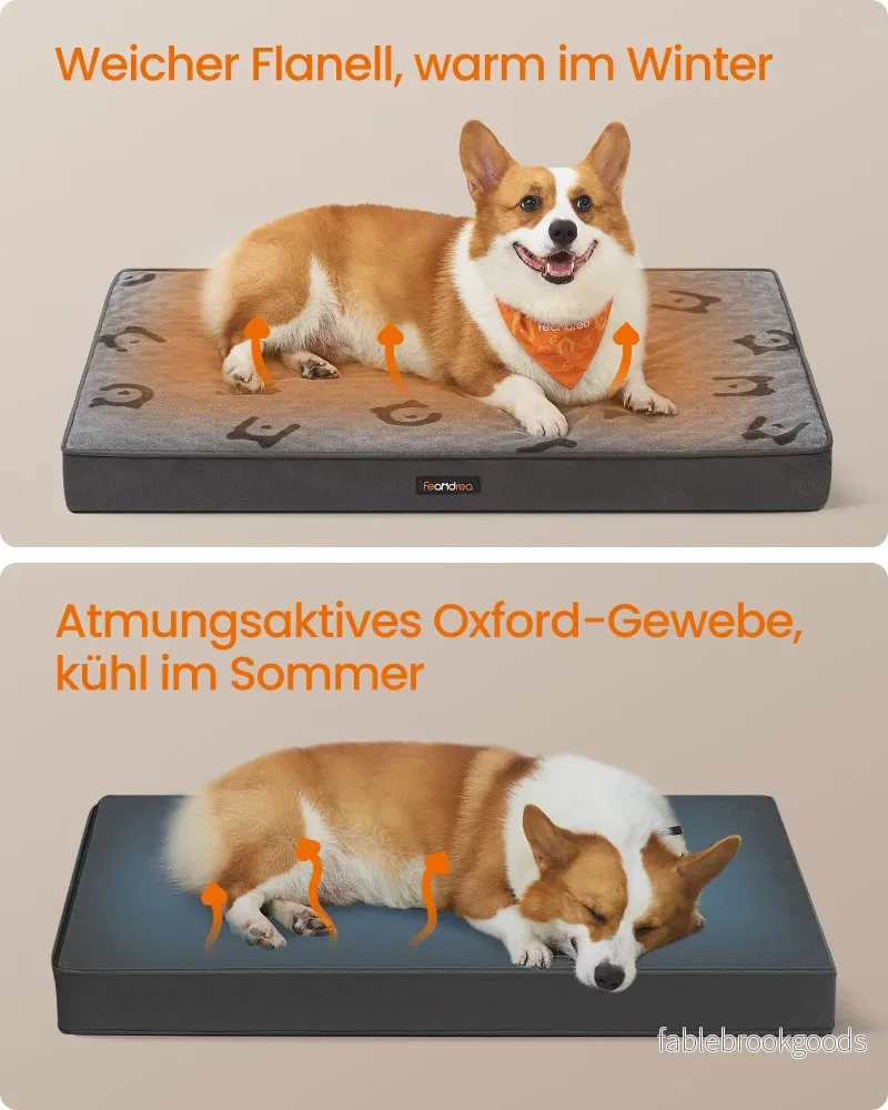 Ortopedisk hundsäng – Bekväm flanell – Dove Grey - Bild 3