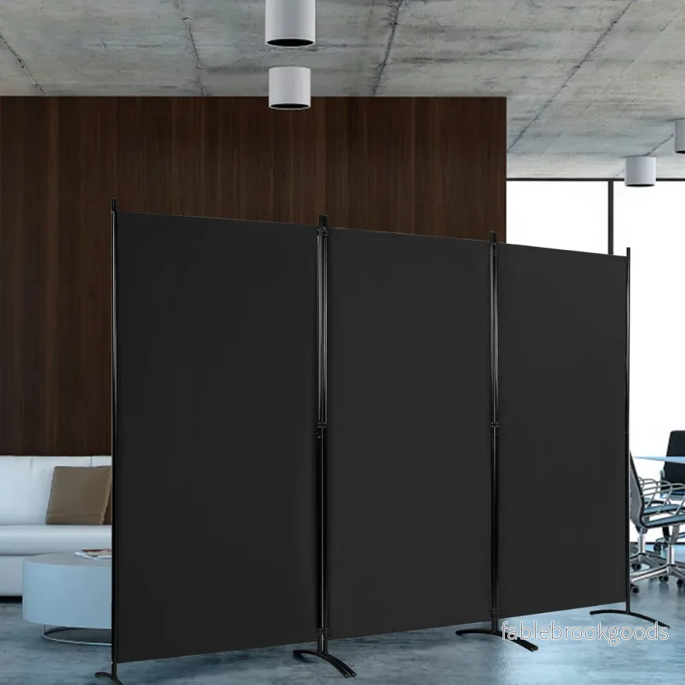 panels – rumsavdelare med justerbara glasunderlägg och robusta gångjärn stålbas – 3 – Svart - Bild 2