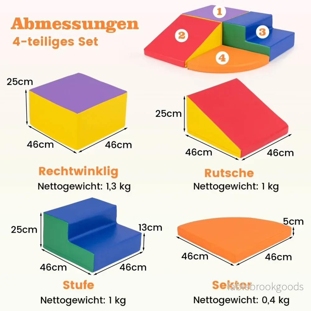 TLG. – Skumplastklossar för lek och klättring Jätteklossar Stora Flerfärgade – 4 – Flerfärgad - Bild 2
