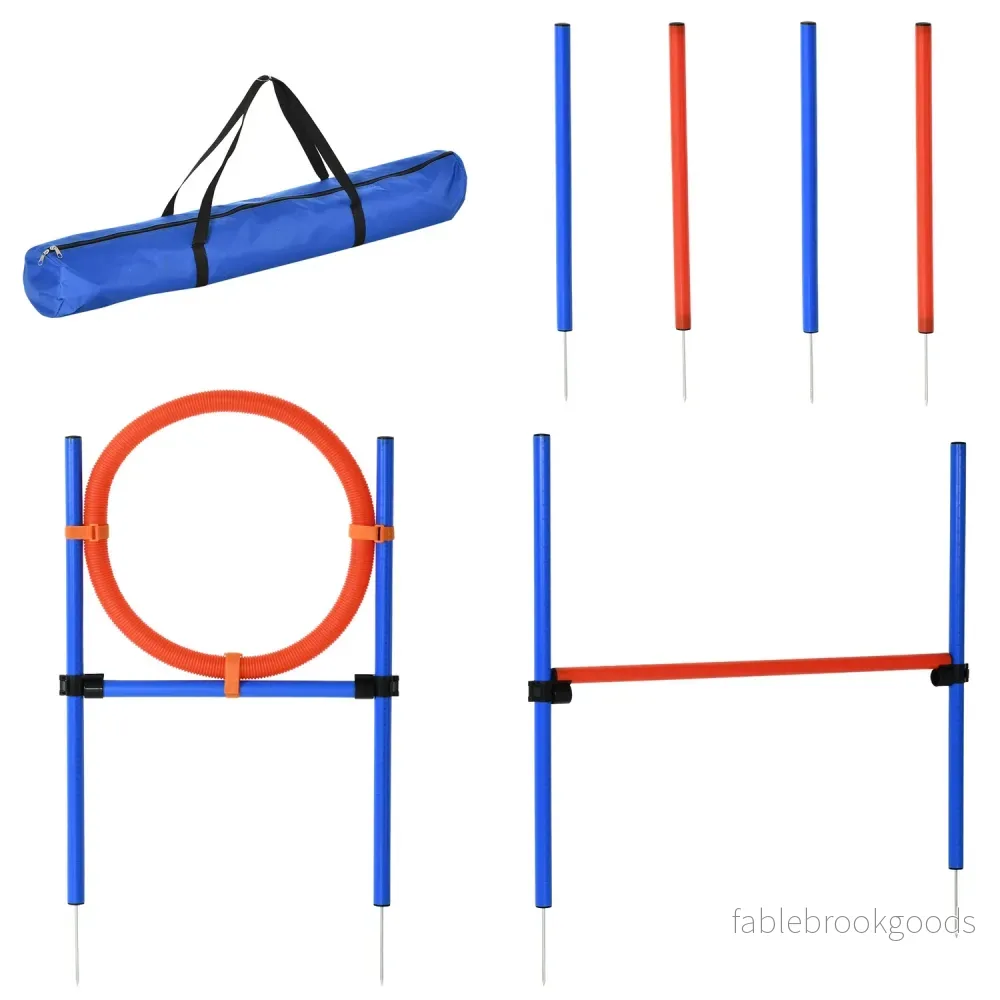 Dog Agility Exercise Set, 3-i-1 träningssats, blå/röd Dog Agility Exercise Set, 3-i-1 träningssats, blå/röd