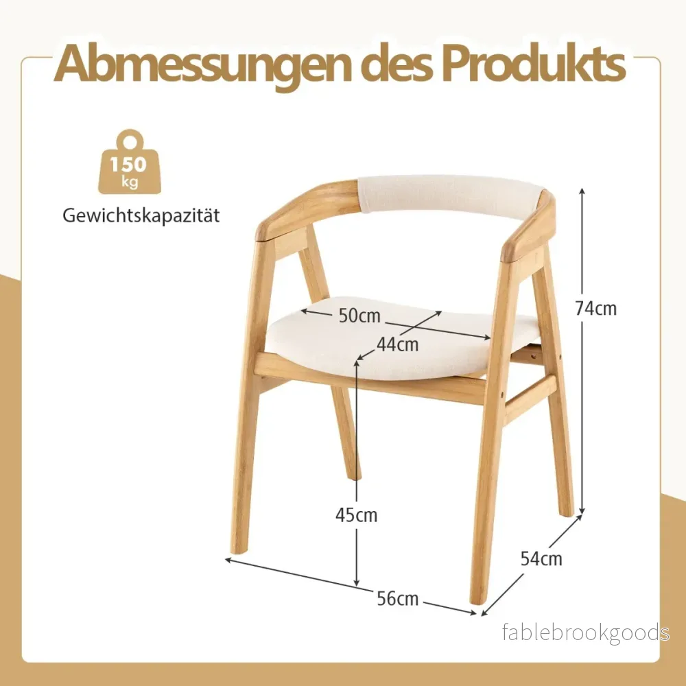 Matstol – i bambu Accentstol med ryggstöd och sitskudde vadderad Boho fritidsstol – Natur - Bild 2