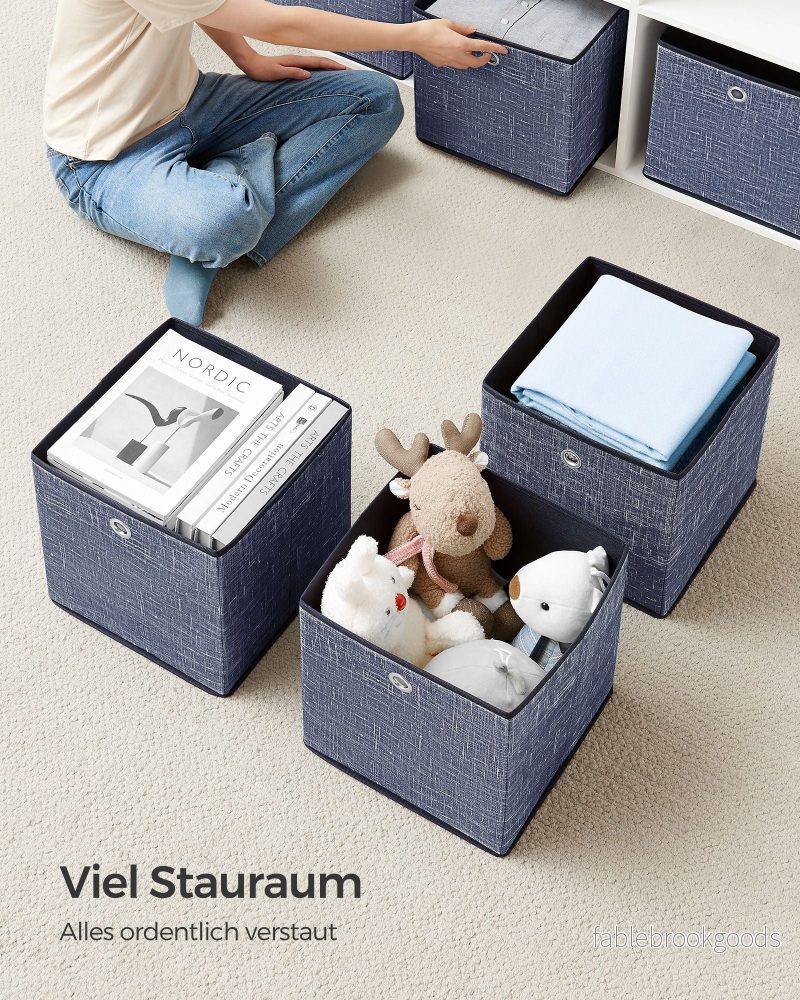 Lagringslådor - uppsättning av 6 - dimblått - Bild 3