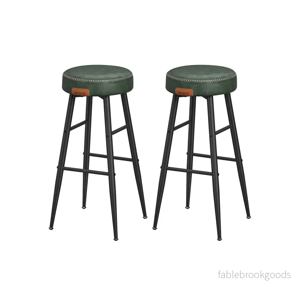 Barstolar Set om 2 – Industriell design – Skogsgrön Barstolar Set om 2 – Industriell design – Skogsgrön