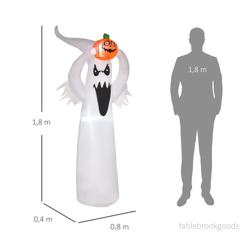 Halloween LED Uppblåsbar Spökdekoration, 1,8 m polyester - Bild 3