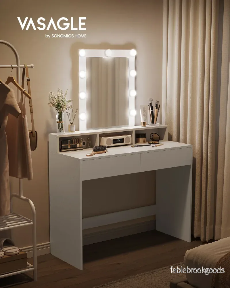 Sminkbord med modern vit LED-belysning - Bild 2