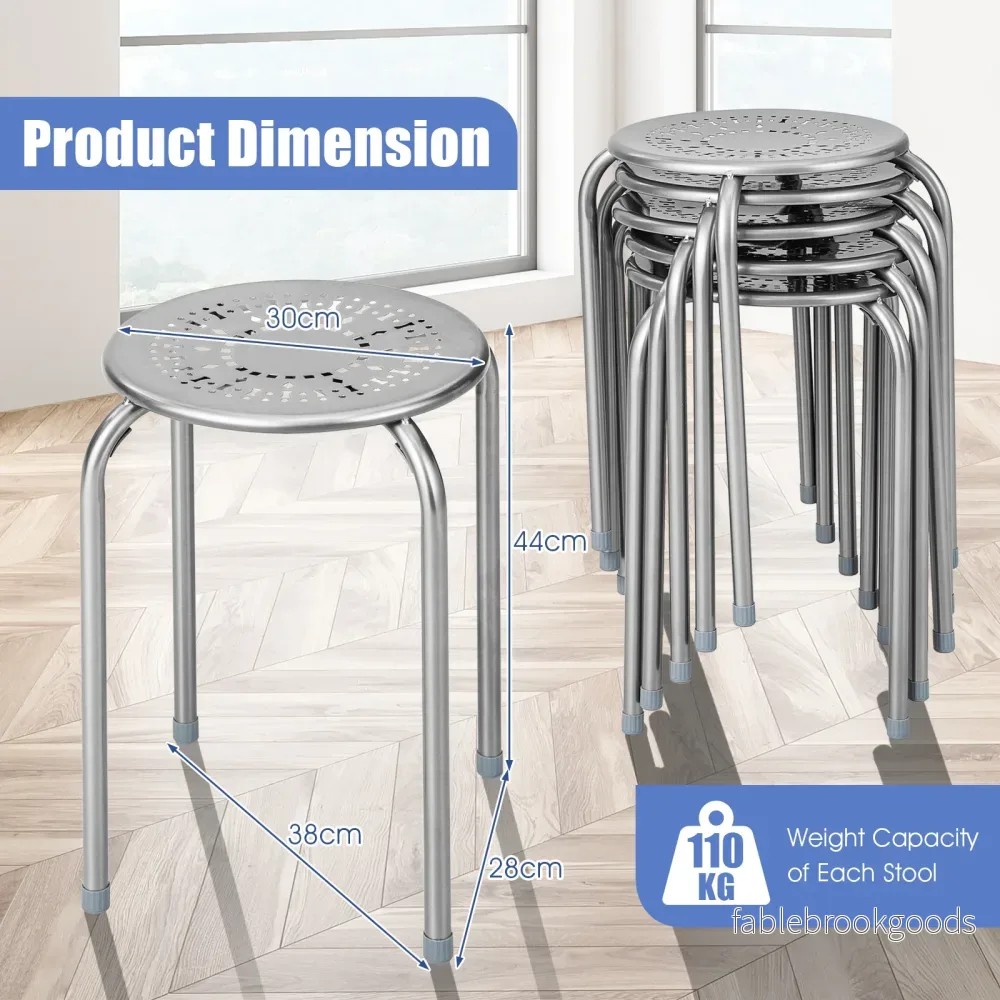 pack – stapelbar pall i metall, rund med robust – 6 - Bild 2