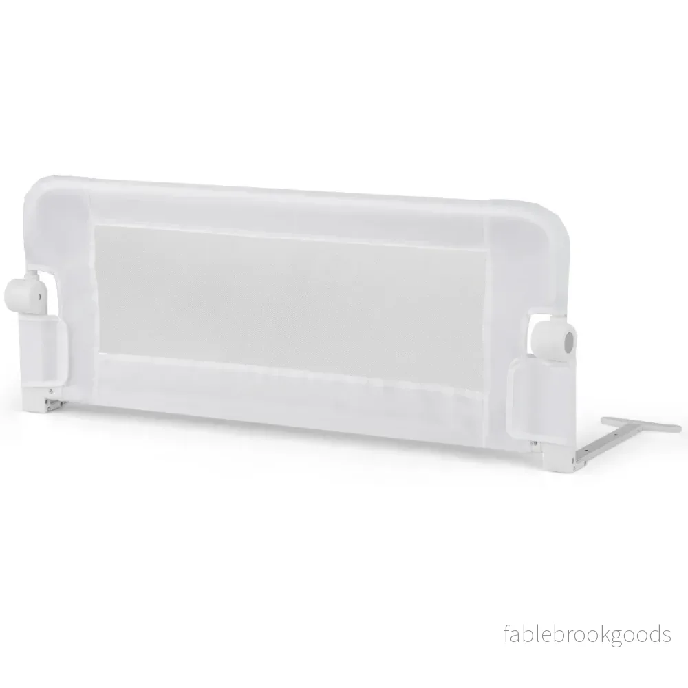 Säkerhetsgrind – för sänggrind småbarn med mjukt skum bälte – 105 x 40 x 42 cm – Vit