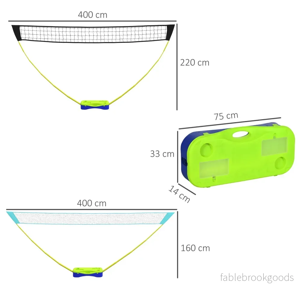 2-i-1 justerbart badminton- och volleybollnätset med stativ - Bild 3
