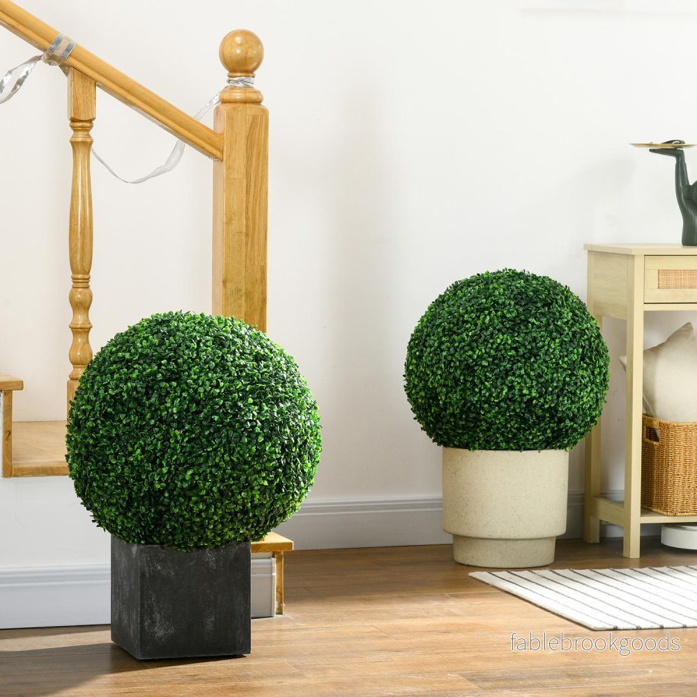 Set med 2 konstgjorda buxbombollar, 50 cm dekorativa växter - Bild 2