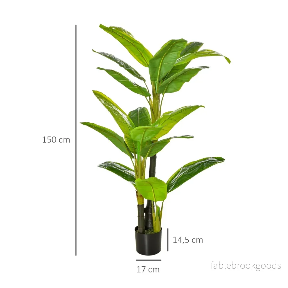 Konstgjord bananträd, 150cm, Inomhus/Utomhusdekor - Bild 3