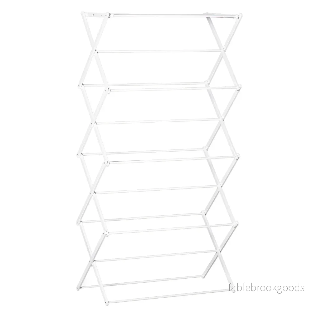 Vikbar Tower Clothes Airer, 8 nivåer, vit 74x35x144 cm