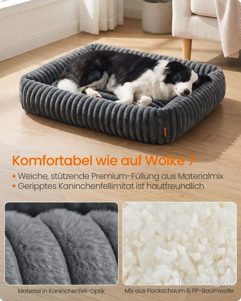 Hondenmand - Orthopedisch en Wasbaar - Met Verhoogde Randen - Loodgrijs - 106 x 75 x 20 cm - Bild 3